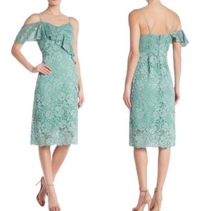 SAM EDELMAN Soft Green Off-Shoulder Stretch Lace Dress NWT Sz 10
